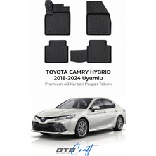 Otocraft Toyota Camry Hybrid (2018-2024) Araca Özel 4d Karbon Havuzlu Oto Paspas Full Set 5 Parça