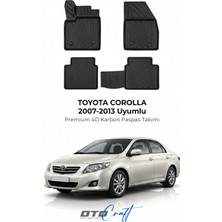 Otocraft Toyota Corolla (2007-2013) Araca Özel 4d Karbon Havuzlu Oto Paspas Full Set 5 Parça
