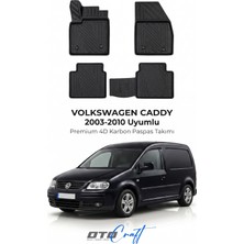 Otocraft Volkswagen Caddy (2003-2010) Araca Özel 4d Karbon Havuzlu Oto Paspas Full Set 5 Parça