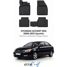 Otocraft Hyundai Accent Era (2006-2012) Araca Özel 4d Karbon Havuzlu Oto Paspas Full Set 5 Parça