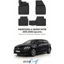 Otocraft Mercedes A Serisi W176 (2013-2018) Araca Özel 4d Karbon Havuzlu Oto Paspas Full Set 5 Parça