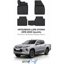 Otocraft Mitsubishi L200 Storm (2019-2023) Araca Özel 4d Karbon Havuzlu Oto Paspas Full Set 5 Parça