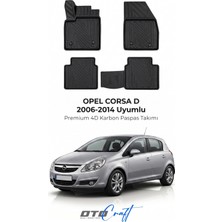Otocraft Opel Corsa D (2006-2014) Araca Özel 4d Karbon Havuzlu Oto Paspas Full Set 5 Parça
