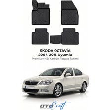 Otocraft Skoda Octavia (2004-2013) Araca Özel 4d Karbon Havuzlu Oto Paspas Full Set 5 Parça