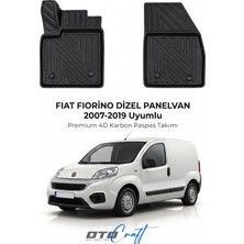 Otocraft Fiat Fiorino Dizel Pv (2007-2019) Araca Özel 4d Karbon Havuzlu Oto Paspas Ön Kabin Full Set 2 Parça