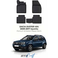 Otocraft Dacia Duster 4x4 (2009-2017) Araca Özel 4d Karbon Havuzlu Oto Paspas Full Set 5 Parça