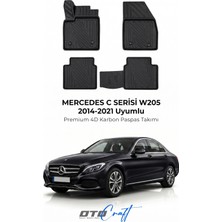Otocraft Mercedes C Serisi W205 (2014-2021) Araca Özel 4d Karbon Havuzlu Oto Paspas Full Set 5 Parça