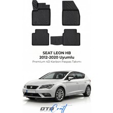 Otocraft Seat Leon Hb (2012-2020) Araca Özel 4d Karbon Havuzlu Oto Paspas Full Set 5 Parça