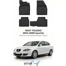 Otocraft Seat Toledo (2004-2009) Araca Özel 4d Karbon Havuzlu Oto Paspas Full Set 5 Parça