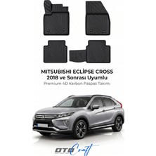 Otocraft Mitsubishi Eclipse Cross (2018 ve Sonrası) Araca Özel 4d Karbon Havuzlu Oto Paspas Full Set 5 Parça