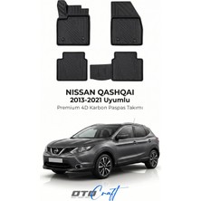Otocraft Nissan Qashqai (2013-2021) Araca Özel 4d Karbon Havuzlu Oto Paspas Full Set 5 Parça