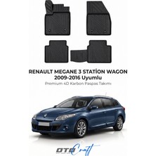 Otocraft Renault Megane 3 Sw (2009-2016) Araca Özel 4d Karbon Havuzlu Oto Paspas Full Set 5 Parça