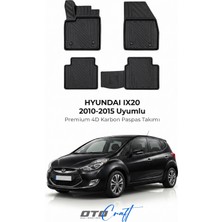 Otocraft Hyundai IX20 (2010-2015) Araca Özel 4d Karbon Havuzlu Oto Paspas Full Set 5 Parça