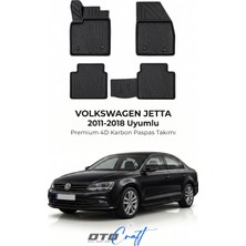 Otocraft Volkswagen Jetta (2011-2018) Araca Özel 4d Karbon Havuzlu Oto Paspas Full Set 5 Parça