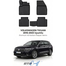 Otocraft Volkswagen Tiguan (2016-2023) Araca Özel 4d Karbon Havuzlu Oto Paspas Full Set 5 Parça