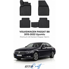 Otocraft Volkswagen Passat B8 (2015-2022) Araca Özel 4d Karbon Havuzlu Oto Paspas Full Set 5 Parça