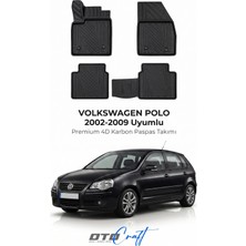 Otocraft Volkswagen Polo (2002-2009) Araca Özel 4d Karbon Havuzlu Oto Paspas Full Set 5 Parça