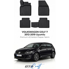 Otocraft Volkswagen Golf 7 (2012-2019) Araca Özel 4d Karbon Havuzlu Oto Paspas Full Set 5 Parça