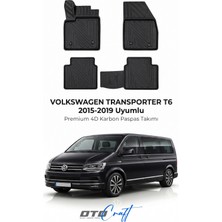 Otocraft Volkswagen Transporter T6 (2015-2019) Araca Özel 4d Karbon Havuzlu Oto Paspas Full Set 5 Parça