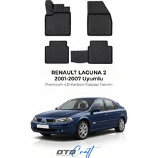 Otocraft Renault Laguna 2 (2001-2007) Araca Özel 4d Karbon Havuzlu Oto Paspas Full Set 5 Parça