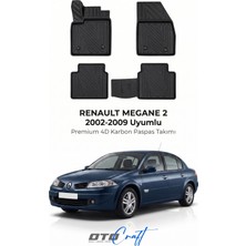 Otocraft Renault Megane 2 (2002-2009) Araca Özel 4d Karbon Havuzlu Oto Paspas Full Set 5 Parça