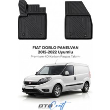 Otocraft Fiat Doblo Pv (2015-2022) Araca Özel 4d Karbon Havuzlu Oto Paspas Ön Kabin Full Set 2 Parça