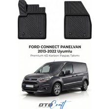 Otocraft Ford Connect Pv (2013-2022) Araca Özel 4d Karbon Havuzlu Oto Paspas Ön Kabin Full Set 2 Parça