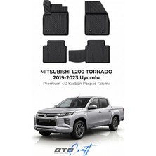 Otocraft Mitsubishi L200 Tornado (2019-2023) Araca Özel 4d Karbon Havuzlu Oto Paspas Full Set 5 Parça