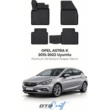 Otocraft Opel Astra K (2015-2022) Araca Özel 4d Karbon Havuzlu Oto Paspas Full Set 5 Parça