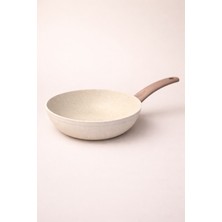 Lavonni Chefmaster 28 cm Granit Wok Tava Cappucıno Yanmaz Yapışmaz
