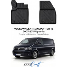 Otocraft Volkswagen Transporter T5 (2003-2015) Araca Özel 4d Karbon Havuzlu Oto Paspas Full Set 5 Parça