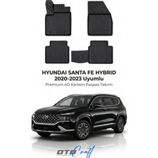 Otocraft Hyundai Santa Fe Hybrid (2020-2023) Araca Özel 4d Karbon Havuzlu Oto Paspas Full Set 5 Parça