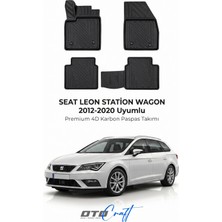 Otocraft Seat Leon Sw (2012-2020) Araca Özel 4d Karbon Havuzlu Oto Paspas Full Set 5 Parça