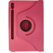Zenvia Samsung Galaxy T870 Tab S7 11 Kılıf 360 Tablet Deri Kılıf - Pembe
