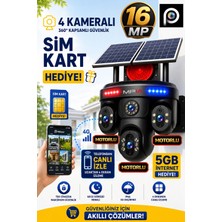 MPIA  RENORA 4G 16MP 4 Kameralı ( 3 Motorlu +1 Sabit) Sirenli Çift Solar Panel