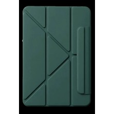 Renas Store Ipad 2025 10.9 10.nesil (A16) Edz Manyetik Standlı Tablet Kılıfı - Koyu Yeşil