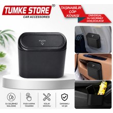 TUMKE Araç Içi Çöp Kovası Su Geçirmez Portatif, Taşınabilir, Kapaklı Mini Çöp Kutusu   Kapaklı Oto Çöp Kutusu