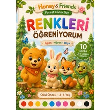 Papelia Honey & Friends Renkleri Öğreniyorum Okul Öncesi Renk Öğretici Boyama Etkinlik Kitabı 3-6 Yaş