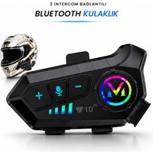 Raylax 2 Bağlantılı Intercom Su Geçirmez Motosiklet Kask Bluetooth 5.3 300M Intercoom 2.000MAH