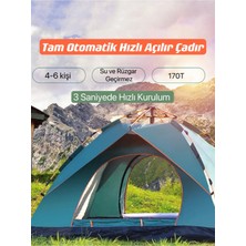 Nurcamp 4-Kişilik Otomatik Çift Katman Çift Kapılı Kamp Outdoor Plaj Piknik Çadırı 210X200X135 cm
