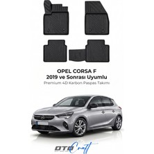 Otocraft Opel Corsa F (2019 ve Sonrası) Araca Özel 4d Karbon Havuzlu Oto Paspas Full Set 5 Parça