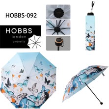 Bosile Hobbs London Mavi Kelebek Model 8 Tel Yarasa Şemsiye