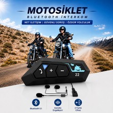 Raylax Kask Kulaklık BT22 Bluetooth Motosiklet Kulaklık 5.0 Bluetooth Intercom Motosiklet Kulaklık