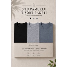Damga 3 Adet Erkek Günlük Yazlık Bol Basic Kısa Kollu Tişört
