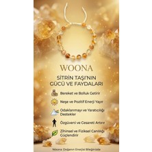 Woona Sitrin Taşı Doğal Taş Bileklik - Bereket & Kariyer & Şans ve Para Taşı Ayarlanabilir El Yapımı Özel Tasarım Unisex Bileklik
