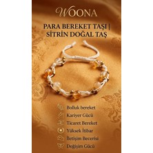 Woona Sitrin Taşı & Hematit Taşı Bolluk - Bereket & Kariyer Gücü & Şans Bilekliği Ayarlanabilir Özel Tasarım El Yapımı Kadın Bileklik