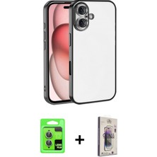 Marsilyan™- iPhone 17 Kılıf Vadi Minimal - Siyah Bilvis 3D Cam Ekran Koruyucu + Raze Metal Kamera Lens - Akyl