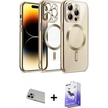 Marsilyan™- iPhone 13 Pro Max Kılıf Nova Işık Özel Seri - Siyah Bilvis 5in1 5d Magic Hayalet Cam Ekran Koruyucu + Rainbow Kamera Lens Koruma Cam - Mr