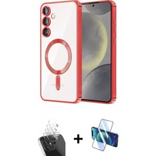 Marsilyan™- Galaxy A15 4g Kılıf Nova Işık Özel Seri - Siyah 3D Antistatik Cam Ekran Koruyucu + Kamera Lens Koruma Cam - Sf