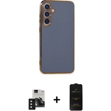 Marsilyan™- Galaxy S24 Kılıf Yankı Serisi - Siyah 6d Antistatik Mat Seramik Hayalet Nano Ekran Koruyucu + Pvd Metal Kamera Lens - Sh